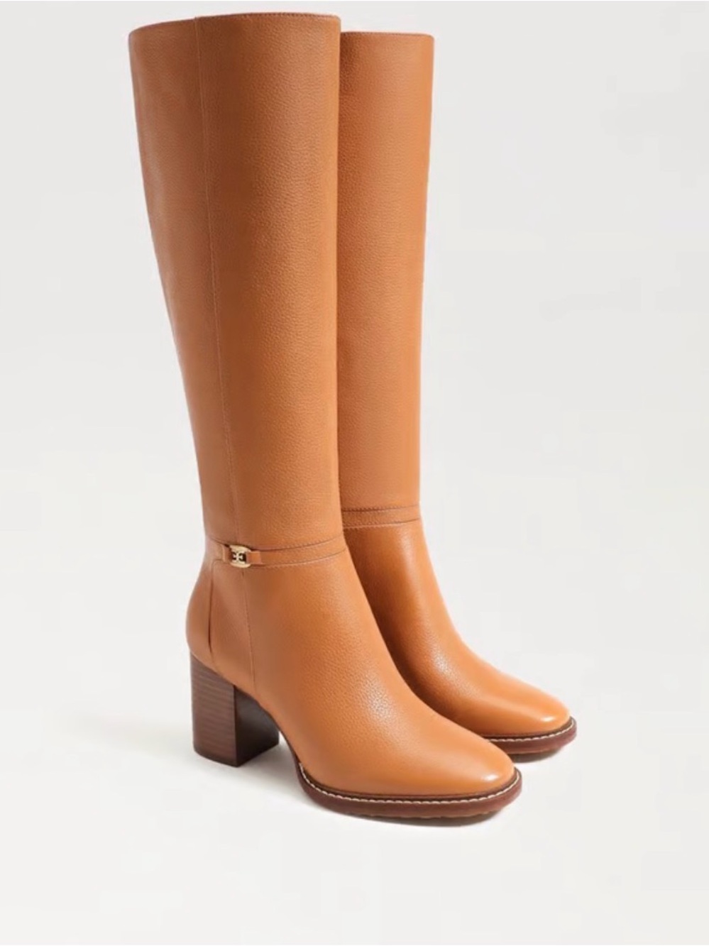Sam Edelman Elsy Tall Leather Block-Heel Knee Boots